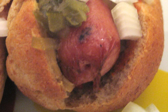 Hot dog, hot dog, watch me eat a hot dog Hot dog, hot dog, watch me eat a hot dog