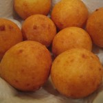 Buñuelos, fresh from the hot oil.