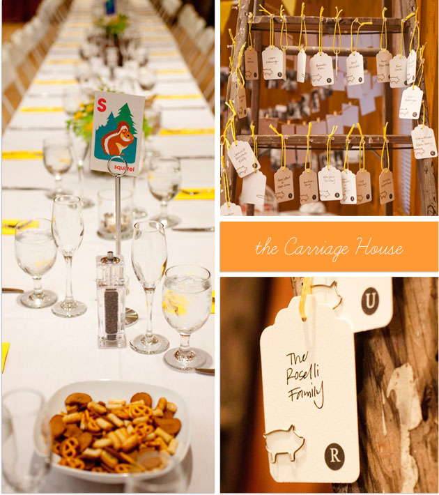 wedding details inside the Carriage House