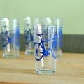 Blue Bike Glassware in set of 2 or 4